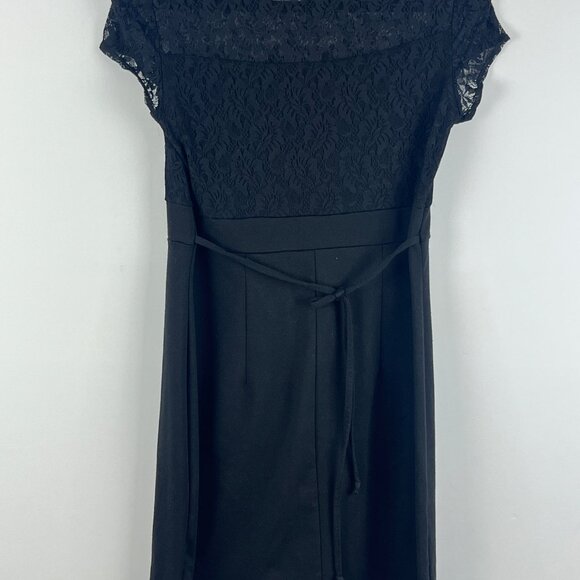 Thyme Maternity Dress Size S Black Short Sleeve Stretch 95% Nylon 5% Spandex - Picture 5 of 8